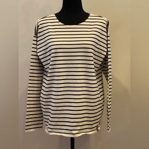 Kule L White/Navy Round Neck Long Sleeve